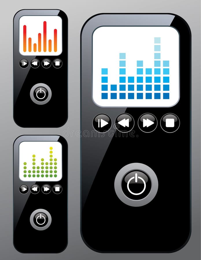 spelare mp3 stock illustrationer spelare mp3 stock illustrationer