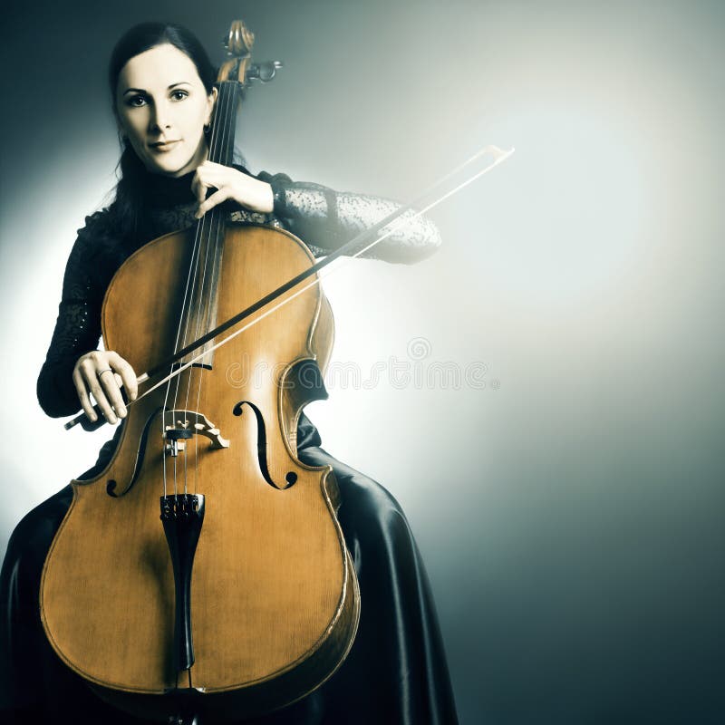Speler van de het instrumentencellist van de cello de muzikale royalty-vrije stock fotografie Speler van de het instrumentencellist van de cello de muzikale royalty-vrije stock fotografie