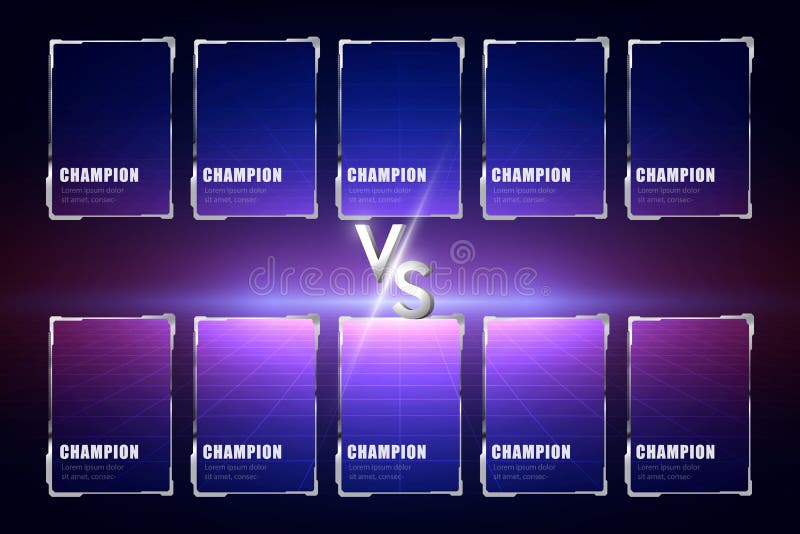 Schermontwerp concept versus MOBA 5vs5 game. Vectorillustratie eps10 royalty-vrije illustratie