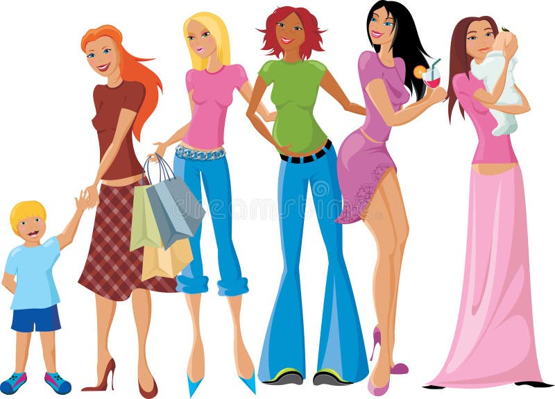 spelrum för moder för mom för datumgruppillustration stock illustrationer spelrum för moder för mom för datumgruppillustration stock illustrationer