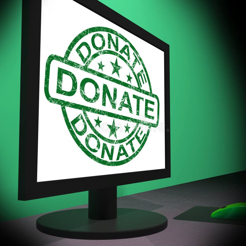 Donate Computer Showing Charitable Donating And Fundraising. Donate Computer Showing Charitable Donating And Fundraising