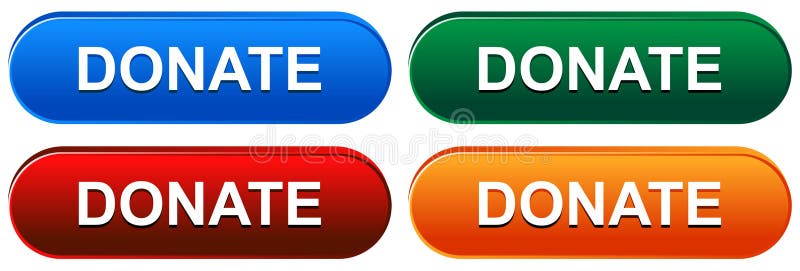 Colorful donate web buttons on white background - vector illustration. Colorful donate web buttons on white background - vector illustration