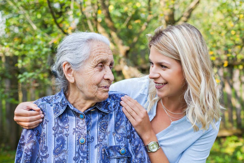 Spending Time in the Garden Stock Image - Image of aged, lady: 125577975