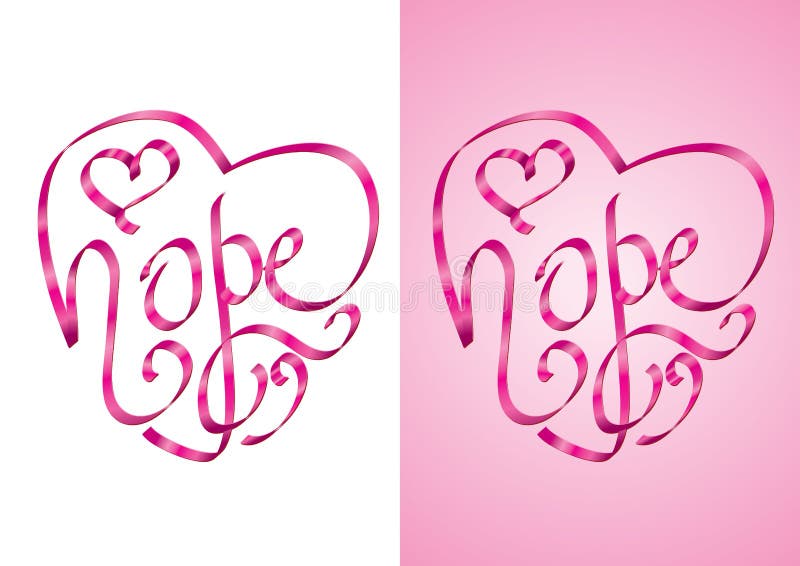 Speranza - calligrafia di figura del cuore con il nastro royalty illustrazione gratis Speranza - calligrafia di figura del cuore con il nastro royalty illustrazione gratis