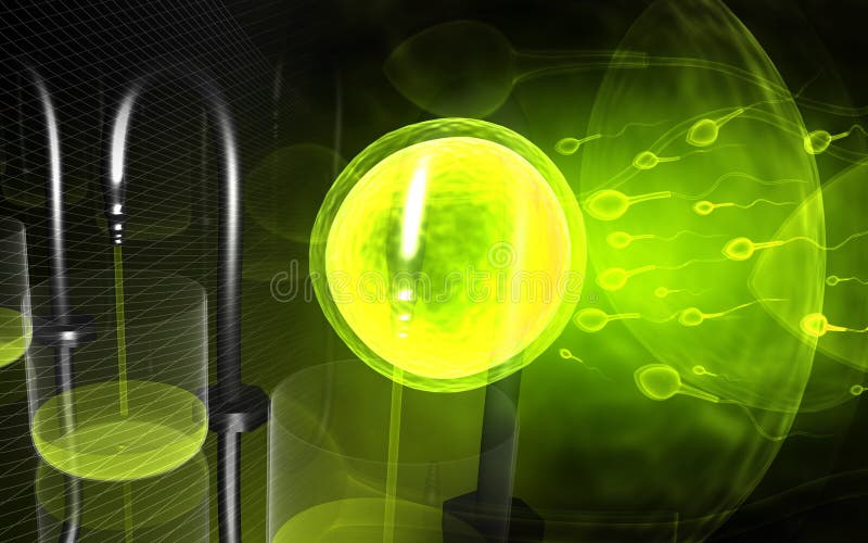 Sperm of human and laboratory equipment royalty free illustration