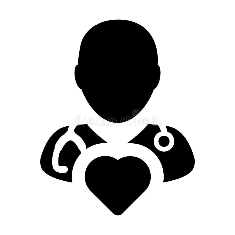 Spezialist Doktor-Icon Vector Cardiologist mit Herz-Symbol für männlichen Arzt Profile Avatar im Glyph-Piktogramm stock abbildung Spezialist Doktor-Icon Vector Cardiologist mit Herz-Symbol für männlichen Arzt Profile Avatar im Glyph-Piktogramm stock abbildung