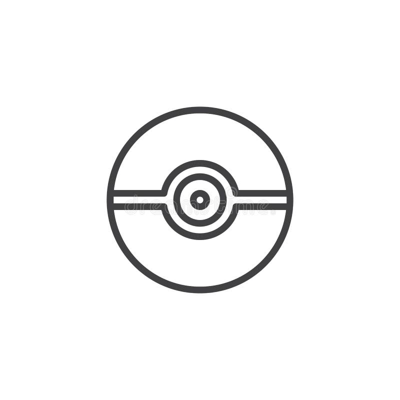 Game Pokeball Outline Icon Pokemon Container Vector Illustration