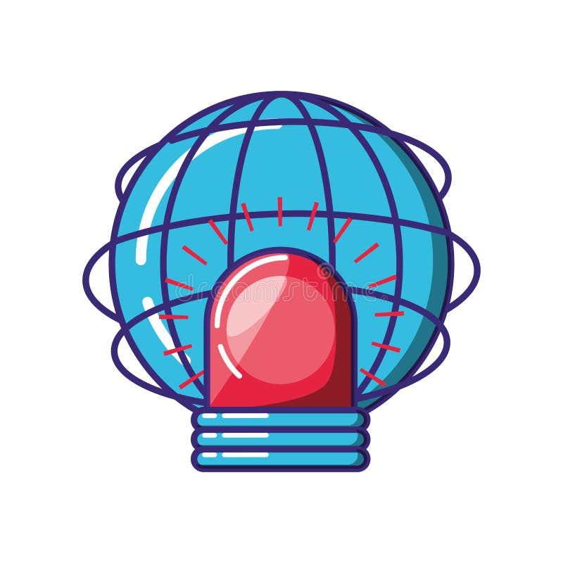 Sphere browser with alarm light vector illustration