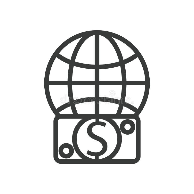 Sphere browser with bill line style royalty free illustration