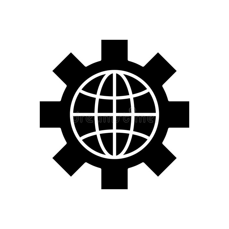 Sphere browser with gear silhouette style icon royalty free illustration