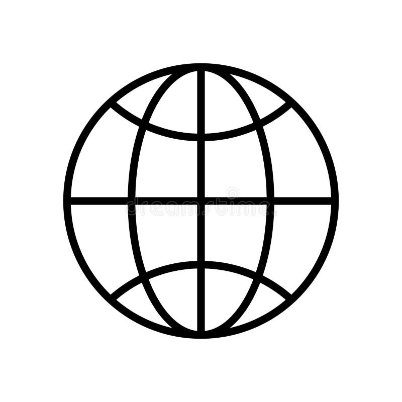 Sphere browser globe line style icon royalty free illustration