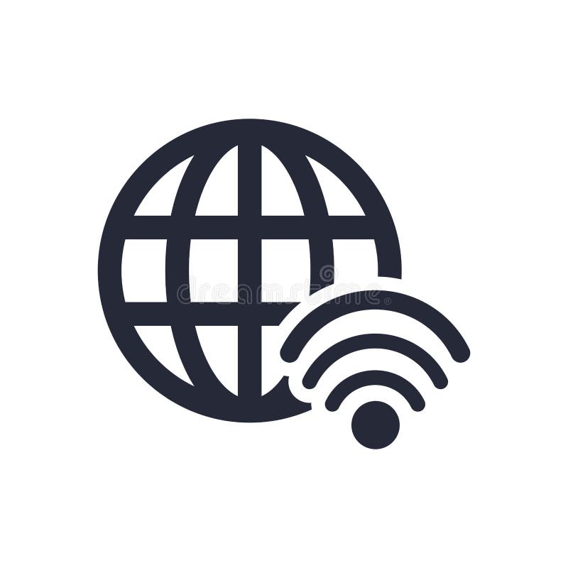 Sphere browser globe with wifi signal vector illustration