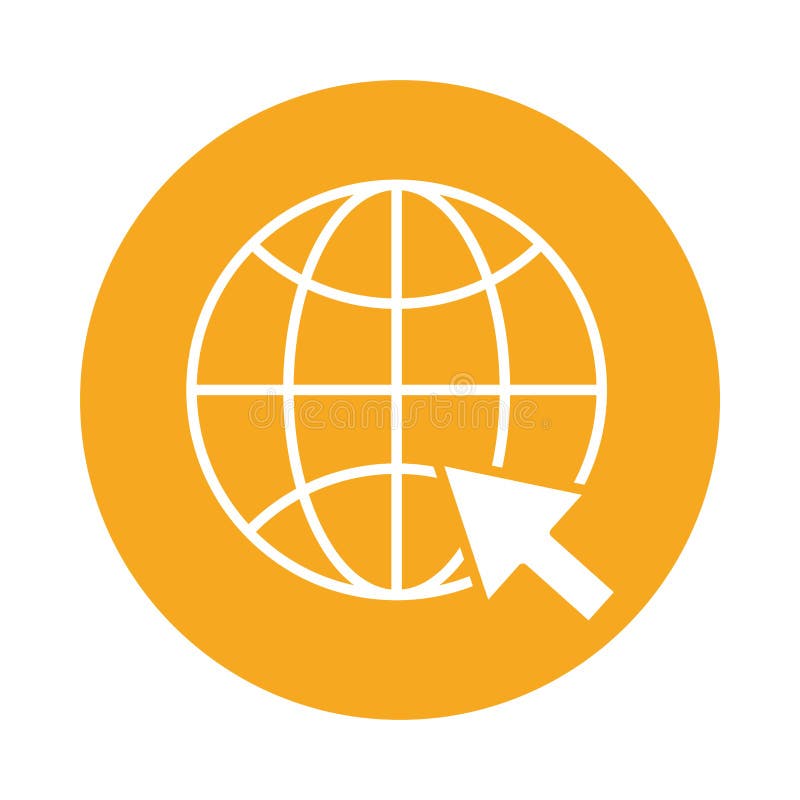 Sphere browser with mouse pointer block style icon royalty free illustration