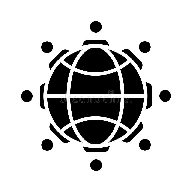 Sphere browser with people around silhouette style icon royalty free illustration