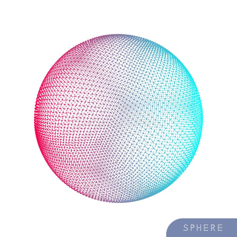 Sphere with connected lines and dots. Global digital connections. Wireframe illustration. Abstract 3d grid design. Technology royalty free illustration