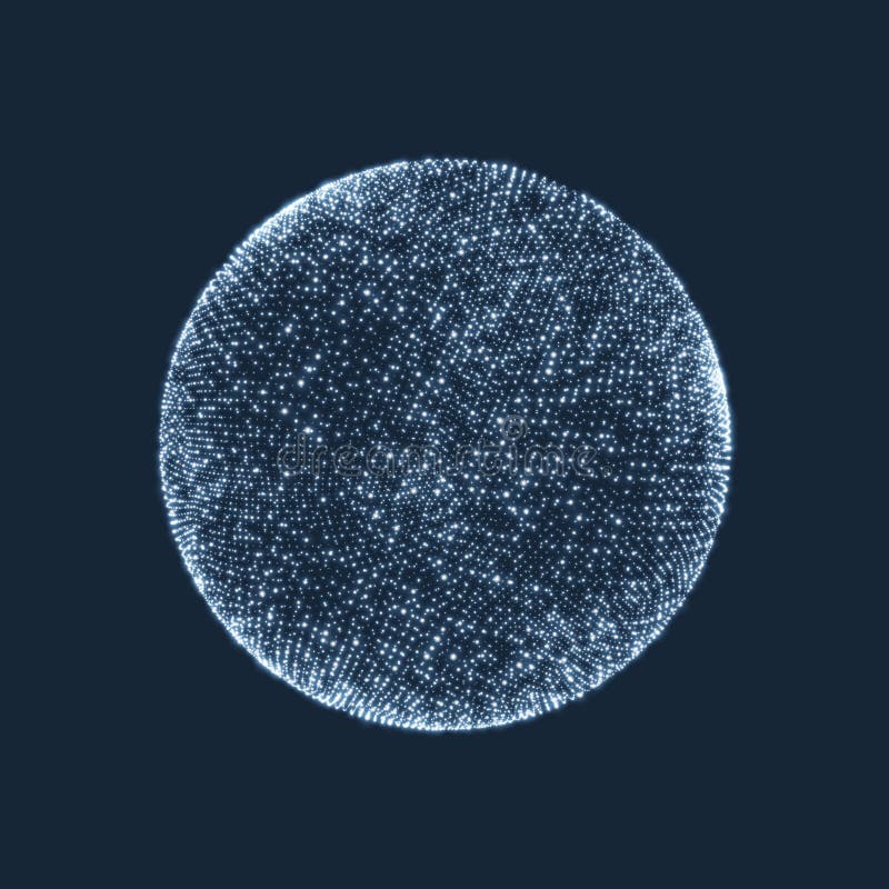 The Sphere Consisting of Points. Global Digital Connections. Abstract Globe Grid. Wireframe Sphere Illustration. Abstract 3D Grid stock illustration