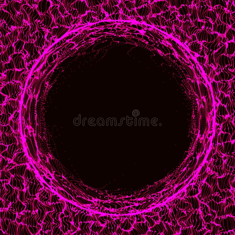 Sphere of multiple points. Abstract wormhole. 3D rendering. Futuristic sphere of multiple points. Illustration in space style.