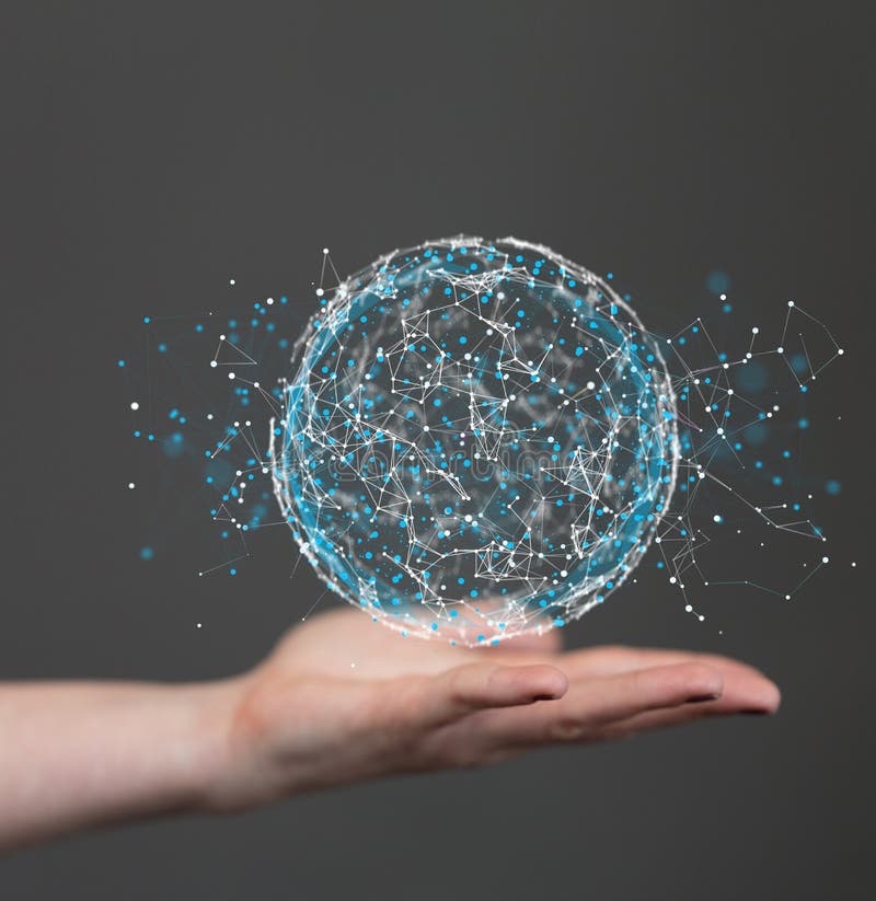 Sphere network structure - abstract design connection design stock photography