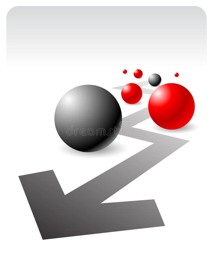 Spheres and arrow graphic