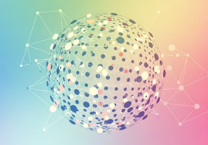 A spherical digital graphic featuring interconnected royalty free illustration