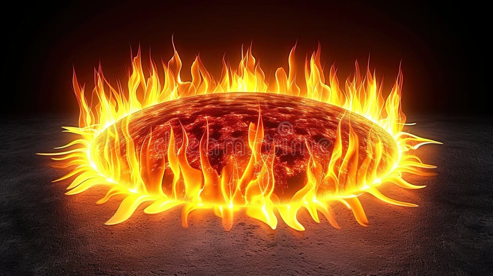 Spherical Fireball Commands Attention with Its Power Stock Image ...