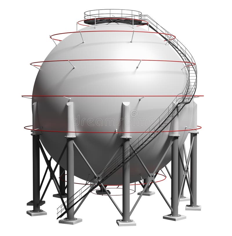 Spherical Gas Tank. 3D Illustration Stock Illustration Illustration