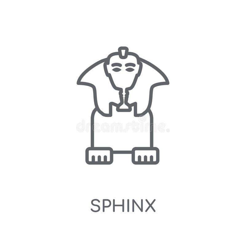Sphinx linear icon. Modern outline Sphinx logo concept on white royalty free illustration Sphinx linear icon. Modern outline Sphinx logo concept on white royalty free illustration