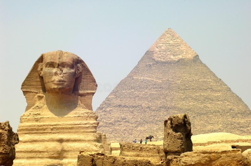 Sphinx and pyramid