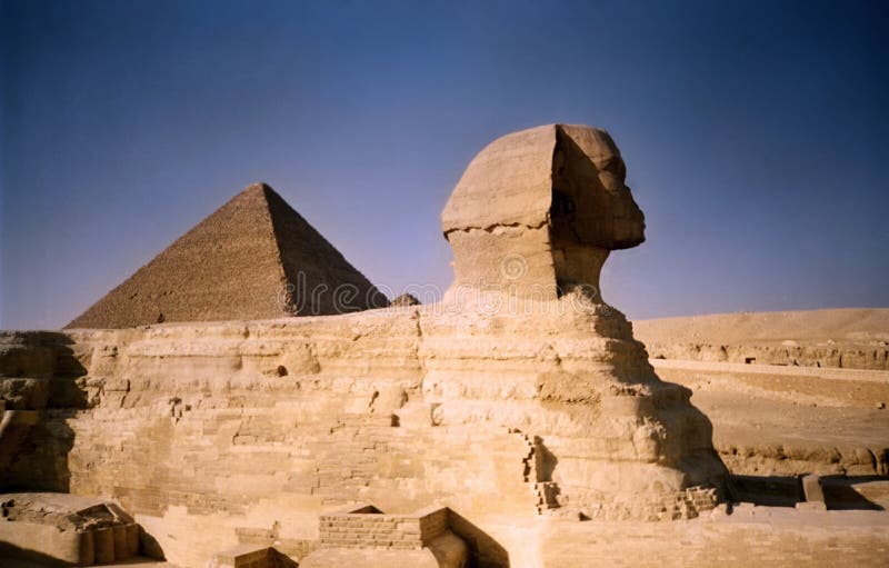 Sphinx and pyramid. Egypt