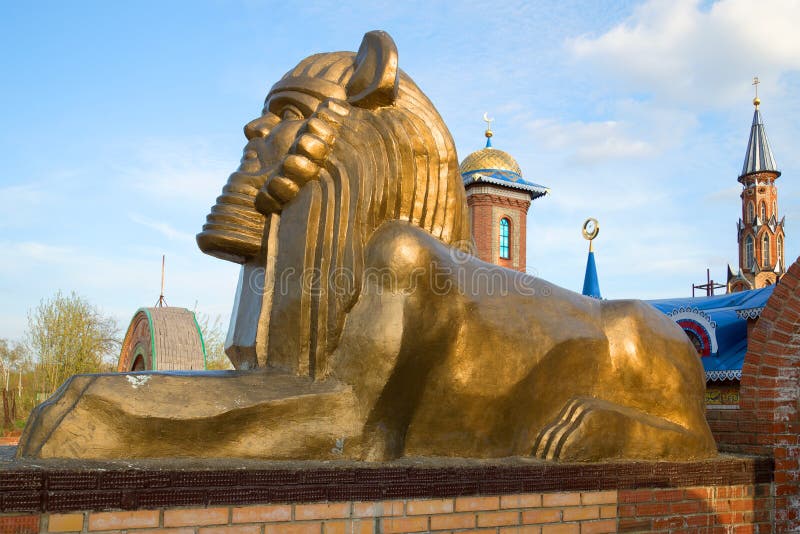 Sphinx sculpture at the entrance to the Temple of all religions. Kazan royalty free stock images Sphinx sculpture at the entrance to the Temple of all religions. Kazan royalty free stock images