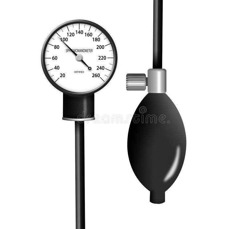 Sphygmomanometer (blood Pressure Gauge) Isolated Stock Illustration