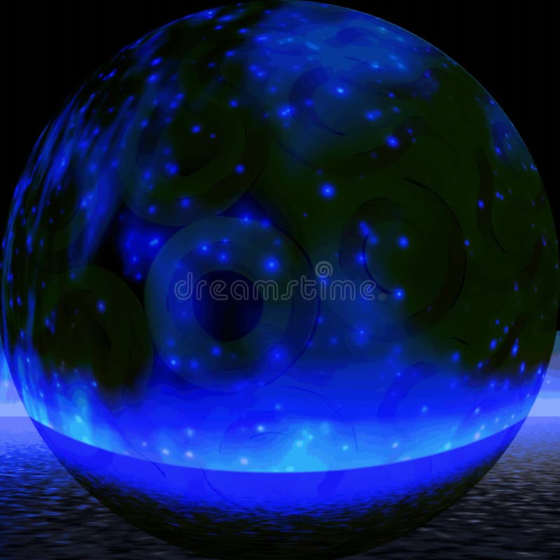 Sphère bleue mystique illustration stock