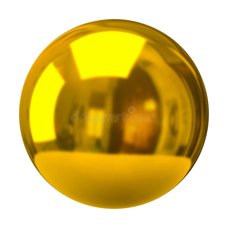 Sphère d'or. Sphère 3d d'or d'isolement sur le fond blanc