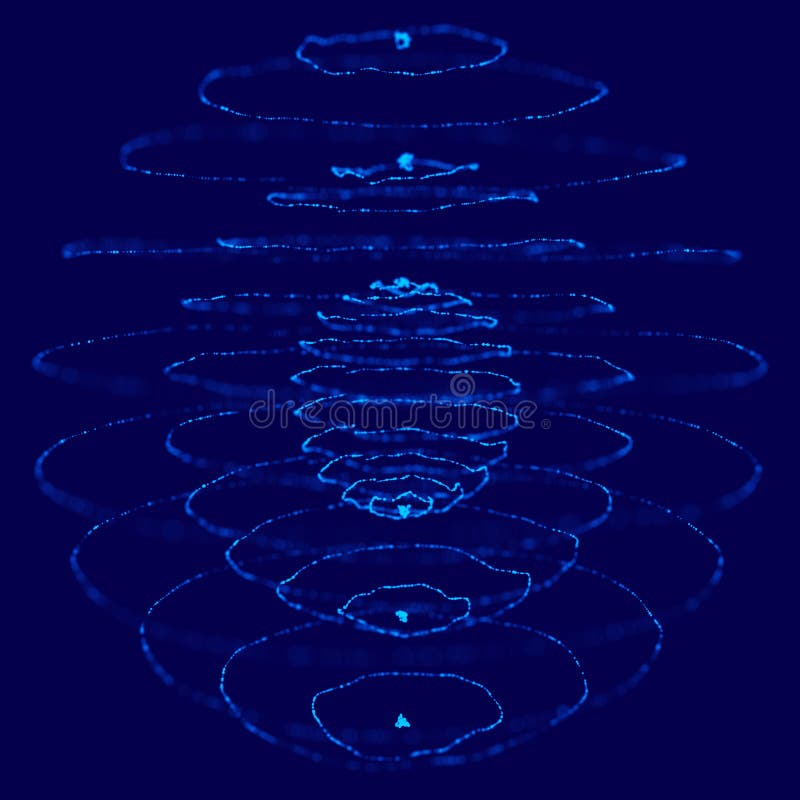 Sphère 3d bleue abstraite faite de points Style futuriste de technologie Particules de sph?re Effet de plexus rendu 3d illustration libre de droits Sphère 3d bleue abstraite faite de points Style futuriste de technologie Particules de sph?re Effet de plexus rendu 3d illustration libre de droits