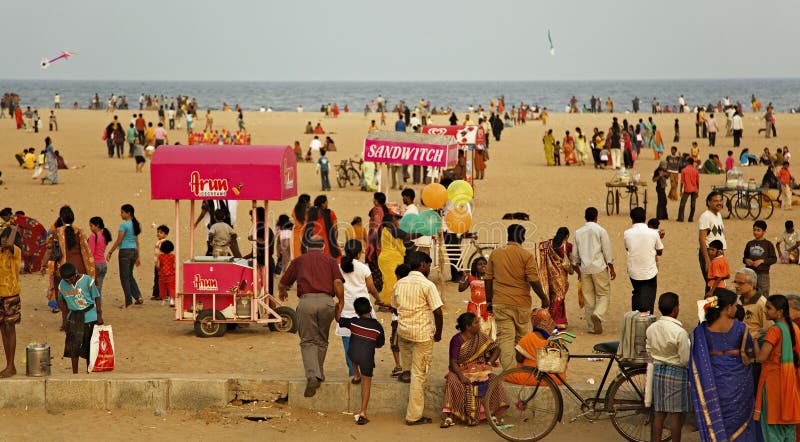 Spiaggia del porticciolo, Chennai, India fotografie stock Spiaggia del porticciolo, Chennai, India fotografie stock