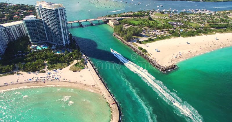 Spiaggia del sud, Miami Beach florida Parco di Haulover Video aereo