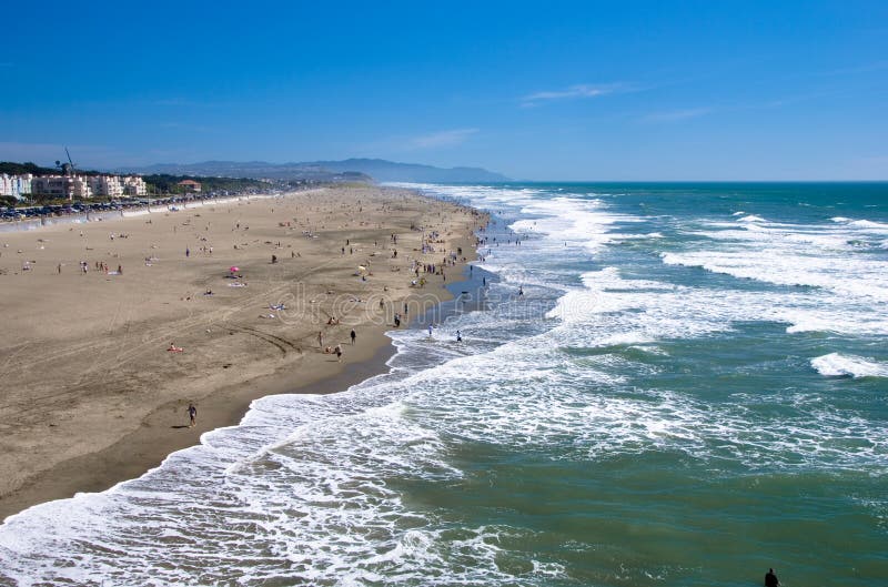 Spiaggia dell'oceano, San Francisco immagini stock libere da diritti Spiaggia dell'oceano, San Francisco immagini stock libere da diritti