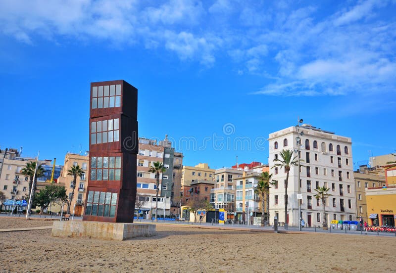 Spiaggia di Barceloneta, Barcellona fotografie stock libere da diritti Spiaggia di Barceloneta, Barcellona fotografie stock libere da diritti