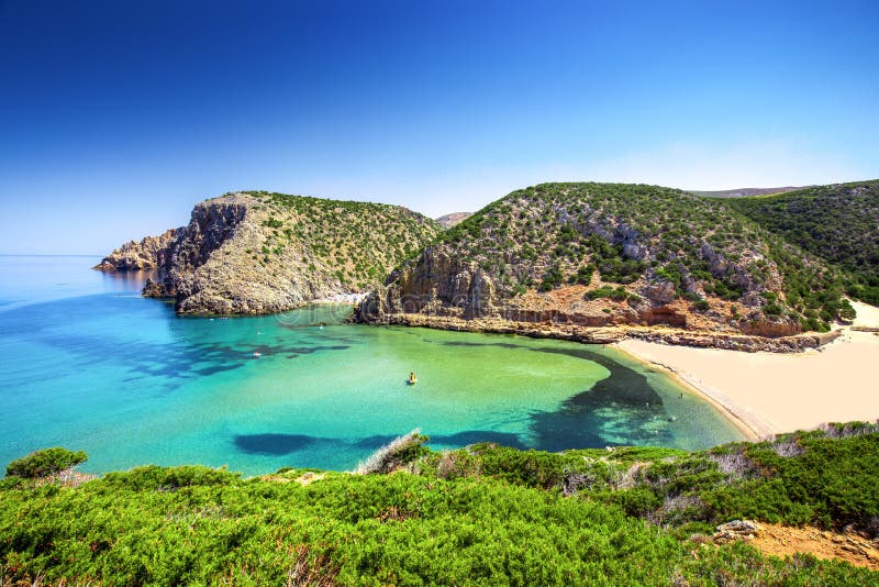 Spiaggia di Cala Domestica, Costa Verde, Sardegna, Italia