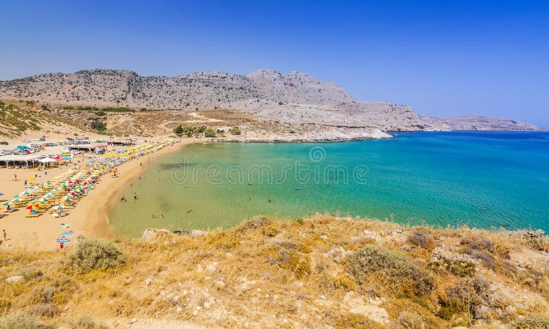 Spiaggia di Stegna su Rodi fotografia stock libera da diritti Spiaggia di Stegna su Rodi fotografia stock libera da diritti