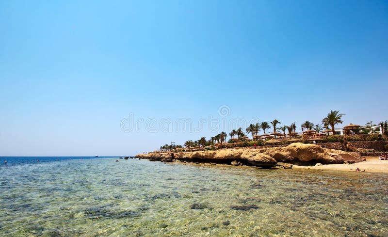 Spiaggia nell'Egitto fotografie stock libere da diritti Spiaggia nell'Egitto fotografie stock libere da diritti