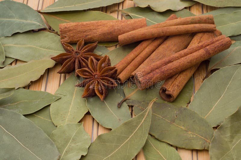 Spice Bay Leaves, Cinnamon, Star Anise Stock Image Image of anise, spice 47964475