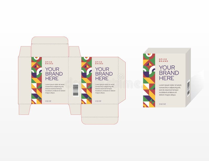 Spice Box Packaging Design stock illustration. Illustration of