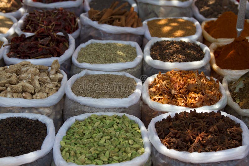 Spice Indian Bazaar Anjuna Market Goa Stock Image Image of flea