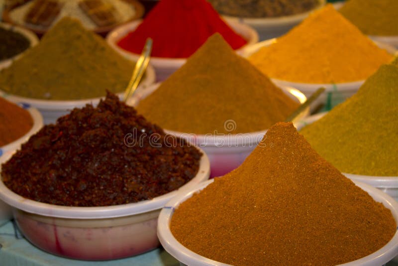 Spice Indian Bazaar Anjuna Market Goa Stock Image Image of powder