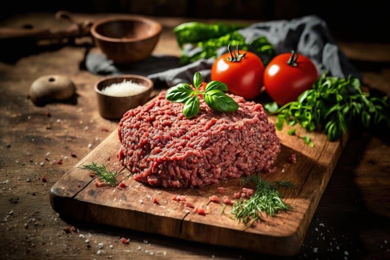 Spiced beef mince stock illustration. Illustration of wood 271866534