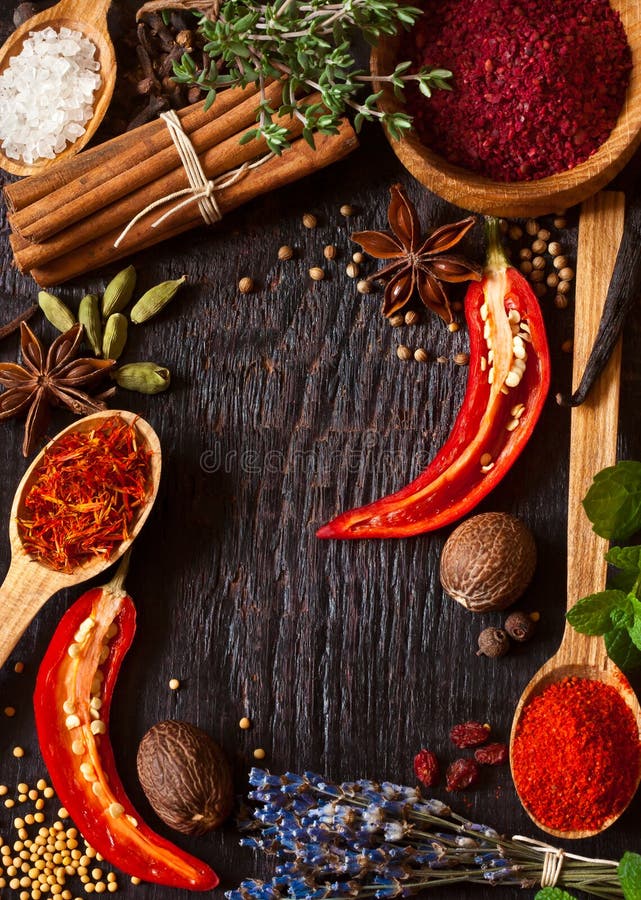 Various herbs and spices stock photo. Image of kitchen - 94328294