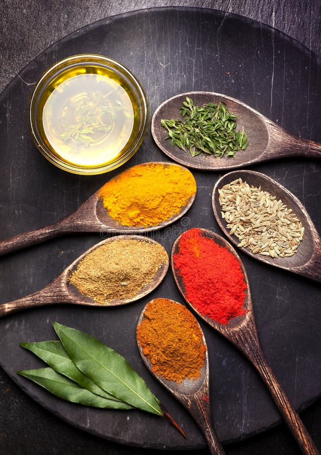 Olive Oil with Herbs and Spices in Glass Bottle Stock Image Image of