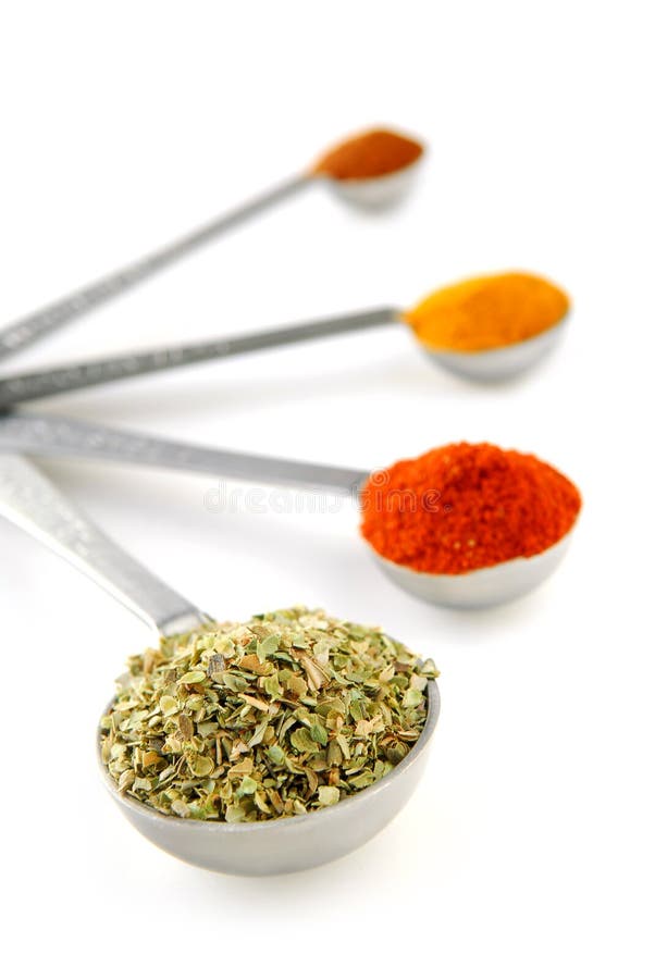 Spices in measuring spoons