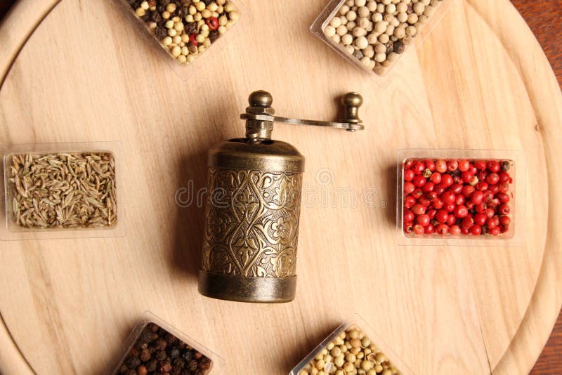 Spices and Mill stock image. Image of grinder, colored 29006391